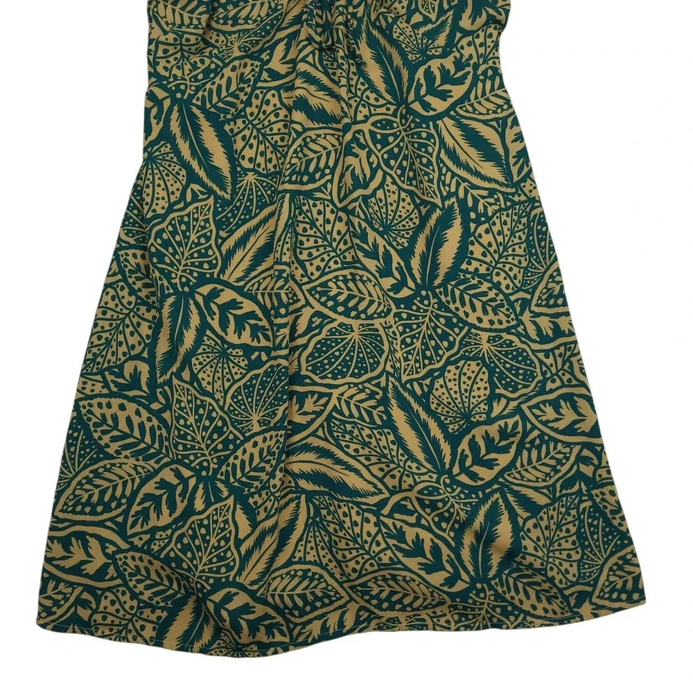 Sienna Sky Womens Tropical Leaf Mini Dress Sz Medium Spaghetti Strap Boho Casual